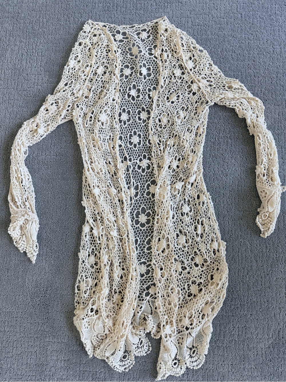 Brandy Melville Floral Tan Crochet Wrap